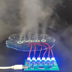 Ultrasonic Nebulizer DIY Kit Six Spray Atomization Module Type-C 108KHZ 5V Mist Maker Module Atomizer Circuit Board Assembly Humidifier Accessories