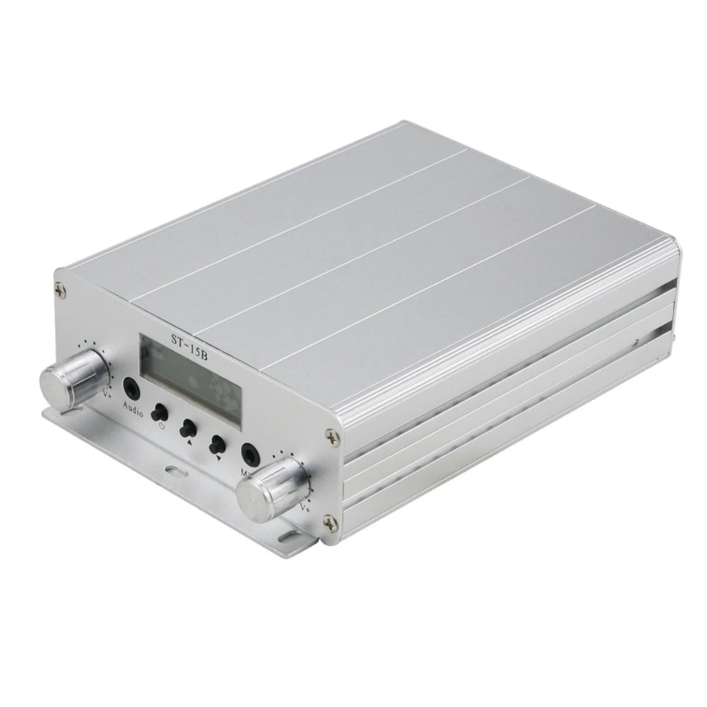ST-15B 87-108MHz 15W FM Broadcast Transmitter Stereo PLL FM Radio Broadcast Station