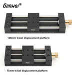 75mm 120mm Travel Displacement Platform Precision Linear Stage Aluminum Alloy High Load Capacity Laser Engraved Scale Lab Industrial Equipment