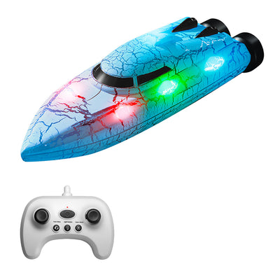 LinkMejor 826 2.4G Mini RC Boat RTR 360° Roll Cool Light Waterproof Speedboat Vehicle Model