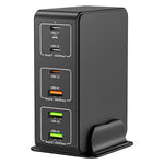 818H 120W 6-Port USB PD Charger 3C+3A Fast Charging Wall Charger Adapter EU Plug for iPhone 12 13 14 14Pro for Samsung Galaxy S23 for Oppo Reno9 for Xiaomi 13pro for Huawei Mate50