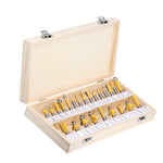 24pcs 8mm Shank Router Bit Set Woodworking Tools with Wooden Storage Case Professional Quality Clean Cuts
