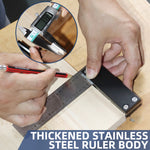 LinkMejor 6 Inch Right Angle Ruler Stainless Steel Marking Gauge With Aluminum Alloy Handle Precision Woodworking Carpenter Square Tool