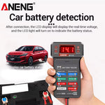 LinkMejor BT-172 12V Digital Battery Tester Battery Indicator with Alligator Clip LED Battery Status Indicator Motor to OL