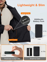 Auxo 6-Zone Men Heated Jacket for Men with 20000mAh Power Bank  - Waterproof Lightweight Warm Electric Heating Coat for Winter Outdoor