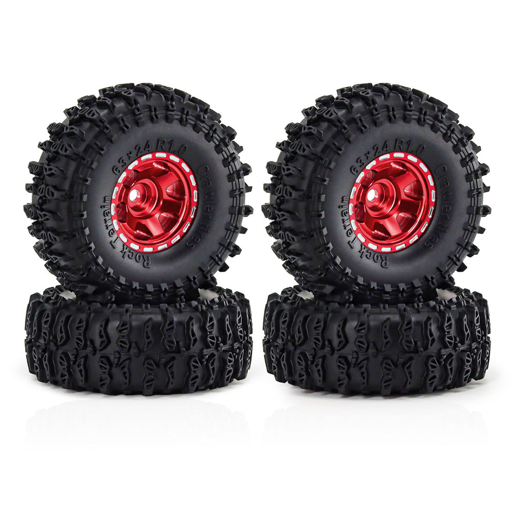 4PCS Upgraded 1 Inch Aluminum Alloy Blade Wheels JC Tire for TRX4M SCX24 FMS24 1/18 Climbing Rock Crawler RC Cars Vehicles Models Spare Parts Accessories