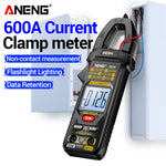 LinkMejor PN135 Clamp Meter Digital Multimeter 4000 Counts 600A 600V AC DC Voltage Current Tester Non Contact NCV Flashlight Backlight Auto Shut Off Data Hold Function 4000 Counts