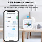 Smart Wifi bluetooth/Zigbe Temperature Humidity Sensor with Backlight Real-Time Monitoring High Accuracy Adjustable Stand Compatible with Tuya Smart Smart Life Amazon Alexa Google Home