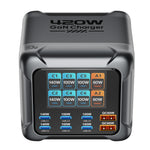 [GaN Tech] LinkMejor® BW-S33 420W 8 Ports USB PD Charger 6USB-C+2USB-A QC PD Digital Display Fast Charging Desktop Charging Station for iPhone 17 16 16 Pro 15 14 13 Pro Max for MacBook Pro for Airpods for Apple Watch