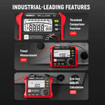 EU US Direct KAIWEETS KE2500 Insulation Resistance Tester 0.1MΩ-200GΩ 100V/250V/500V/1000V/2500V Megohmmeter With Backlight Data Hold Continuity Buzzer