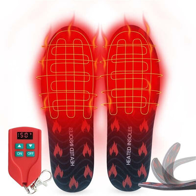 LinkMejor Unisex Electric Heated Boot Insoles - Wireless Remote, 60s Heating, USB Rechargeable, Waterproof, Built-in Battery, Winter Thermal Insole Foot for Outdoor