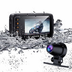 LinkMejor Motorcycle Driving Recorder Front Rear Dual Lens DVR BSD Warning Function Waterproof Lens HD Wide Angle GPS Track M600