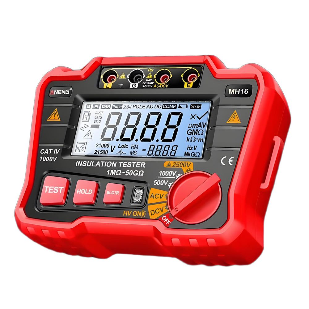 LinkMejor MH16 Digital Multimeter Insulation Tester 500V/1000V/2500V High Voltage Resistance Meter AC/DC Voltage Ohm Tester