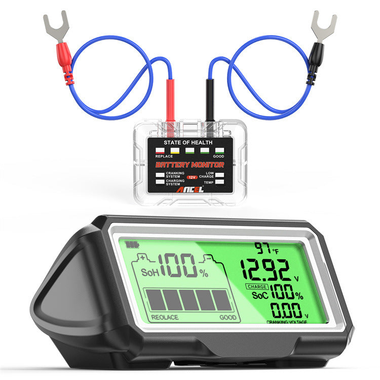 LinkMejor BM200 PRO 12V LED Car Battery Tester Monitor Head-Up Display Waterproof SOH SOC Charging Battery Capacity Analyzer Tools