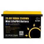 Gokwh 24V 100Ah LCD Energy Storage Box 2560Wh  Solar Lithium Ion LiFePO4(LFP)  Battery for RV Boat Home Energy Storage
