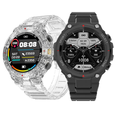 LinkMejor DT5 Sport 1.45inch HD Screen GPS Compass bluetooth Call Heart Rate Blood Pressure Blood Oxygen Monitor Sleep Monitoring Multi-sport Modes Music Playback IP68 Waterproof Smart Watch