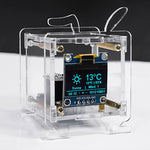 DC5V ESP8266 DIY Electronic Kit Mini Clock Kits OLED Display with Shell DIY Soldering Project