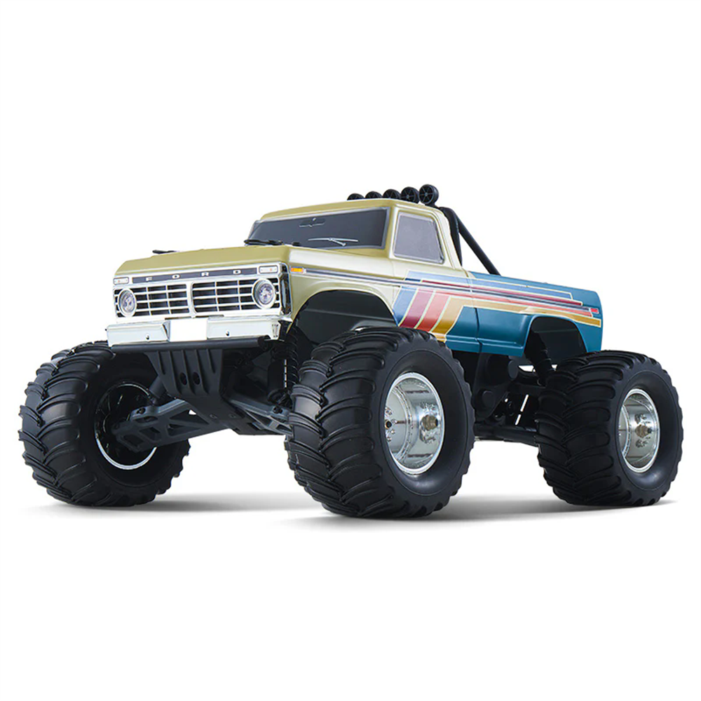 LinkMejor 11023BL Official Licensed for Ford F100 1/10 2.4G RWD 55km/h Brushless RS RC Car Monster Bashers Off-Road Truck Hobbywing Motor ESC Oil-Filled Shocks Metal CVD Dogbone Classic Vehicles Models Toys