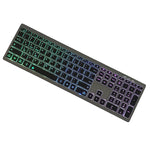 Full Size 110 Keys Tri-mode Wireless Keyboard with RGB Backlights Slient Click Rechargeable Silent Film Keyboards for PC Laptop Computer