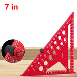 Aluminum Alloy Multi Angle Triangle Ruler 7 Inch or 12 Inch High Precision Right Angle Positioning Pin Woodworking Tool Drafting Square Measurements