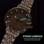LinkMejor Women Luxury Rhinestone Quartz Watch Waterproof Luminous Wristwatch Calendar Analog Stainless Steel Wrist Watch Elegant Ladies Watches