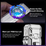 Astrolux® K3 1550LM EDC Flashlight Long Throw 209m Rotary Dial Control Throw Flood Combo LED Torch with RGB 18 LEDs, UV 395nm, 16300 Rechargeable, IPX6 Ideal for Outdoor, Search, Emergency and EDC Use