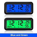 Solar Car Digital Clock Date Week Temperature Humidity LCD Backlit Display for Dashboard Car Clock Automobiles Internal Stick-On