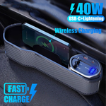 Multifunctional Seat Gap Organizer Box Telescopic Super Fast Charging Car Charger Car Seat Gap Storage Box Wireless Charging Storage