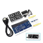 DIY Digital LED Clock Kit Light Control Temperature Display Transparent Case Soldering Project DC 5V USB