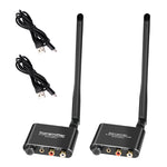 Wireless Audio Adapter with 2.4GHz Technology 50M Range RCA 3.5mm Connectivity Low Delay Clear Sound Type-C Power Dual Volume Adjustment Plug and Play