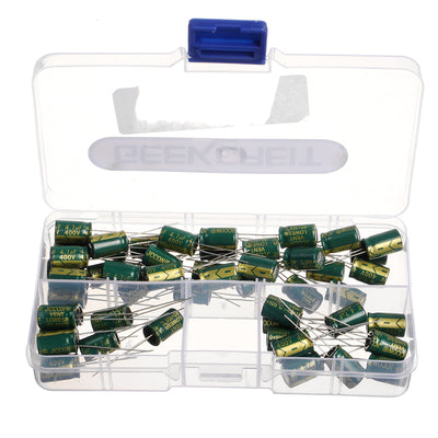 Geekcreit 50PCS 400V 4.7uf High Frequency Low Resistance Power Charger Aluminum Electrolytic Capacitor 8x12mm with Box 400V 4.7μF