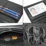 Ekphero Men's Genuine Leather Wallet Crocodile Texture Business Wallet Fashion Cowhide Bifold Money Purse Multi-slot Card Holder