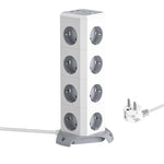 BlitzWolf BW-EC3 3-Layer Vertical Cube EU Socket Plug Power Outlet Extender with 12 AC Outlets / 2 USB-A / 2 USB-C for MacBook iPad Game Office Home