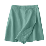 LinkMejor Women Commute Back Elastic Waist Solid Summer Casual Skirt Shorts