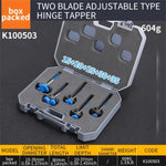 5pcs Woodworking Hole Opener Set Blue Carbide Adjustable Opener Drilling Wood Hinge Drill Bits Detachable Strong Back Plate 15-35mm