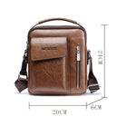 LinkMejor Men's Crossbody Bag PU Leather Hand Bag for Men Messenger Bags Waterproof Backpacks Business Casual Single Shoulder Bag