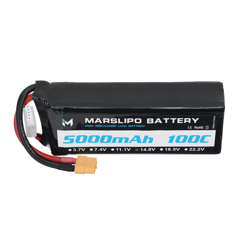 LinkMejor 14.8V 5000mAh 100C 4S Lipo Battery XT60 Plug for RC Drones