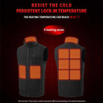 LinkMejor 9 Zones Heating Vest for Men USB Charging Thermal Electric Heated Sleeveless Stand Collar Coat Washable