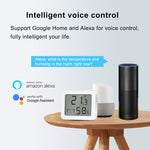 LinkMejor Smart Zigbe Temperature Humidity Sensor LCD Display Thermometer Hygrometer APP Remote Control Real-time Monitoring Work with Alexa Google Home