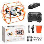 LinkMejor S166 Removable 2 Batteries Design Climb Wall Flat Running AIR Flying Modes with Gradient Lighting 360° Stunt Roll Grid Full Protection Child Gift RC Toys Drone Quadcopter RTF