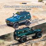 FMS FCX10 OVR LC80 RS for TOYOTA Land Cruiser 1/10 2.4G 4WD Green Brushless RC Car Rock Crawler Off-Road Climbing Truck LED Light Metal Oil Shocks Gears CVD Shafts Two Speed Straight Bridges Vehicles Models Toys