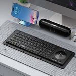 LinkMejor Wired Trackball Keyboard 64 Keys Scissor Switch Quiet Anti-interference Trackball Set Embedded USB Industrial Keyboard