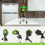 Huepar TPD05A Adjustable Tripod for Laser Level Camera 19.7-Inch Lightweight Aluminum Stand with 3-Way Pan Head 1/4"-20 Mount