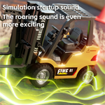 LinkMejor HG4-243 RTR 1/64 2.4G Mini RC Car Alloy Forklift Support App Remote Controlled LED Light Sound Engineering Vehicle Desktop Toys Model Collection Gift For Boys