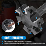 1/2 Inch Shank 6-Wing CNC Spoilboard Surfacing Router Bit Carbide Insert Slab Flattening Milling Cutter 2" Cutting Diameter for Wood Routers