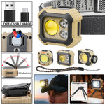 LinkMejor WK08 Series Multi-angle Headlamp with Digital Display Adjustable Color Temperature Magnetic Work Light Waterproof Design for Fishing Repair Reading