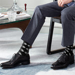 LinkMejor 5 Pairs Of Men's Trendy Checkered Pattern Mid Calf Crew Socks, Breathable Cotton Blend Comfy Casual Sports Socks For Outdoor Fitness Basketball Running