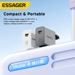 [GaN Tech] ESSAGER ES-CD65 65W 2-Port USB PD Charger USB-A+USB-C PD3.0 QC2.0/3.0/4.0 AFC PPS SCP FCP Fast Charging Wall Charger Adapter EU Plug for iPhone 17 17Pro 16 Pro Max 15 14 for Xiaomi 17pro for HUAWEI for OPPO
