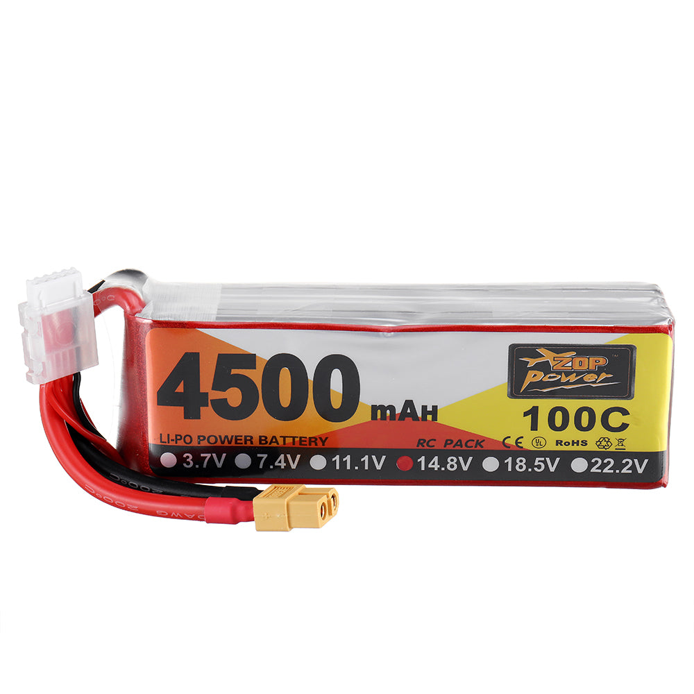 LinkMejor Power 14.8V 4500mAh 100C 4S Lipo Battery XT60 Plug for FPV RC Drone