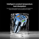 JMG 250W 5-Port USB PD Car Charger Adapter 3USB-A+2USB-C PD QC3.0 Fast Charging with Blue LED Digital Display for iPhone 16 16 Pro 15 14 13 Pro Max for Samsung Galaxy S25 Ultra for Huawei Pura X for Xiaomi 15pro